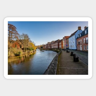 The historic Quayside in the city of Norwich Sticker